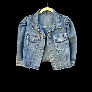Puffed Shoulder Jean Jacket